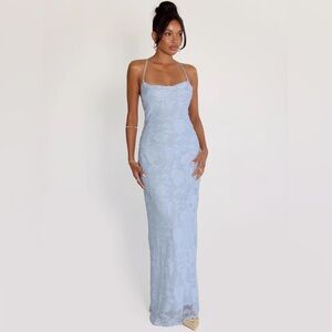 Celena Maxi Dress Blue Burnout